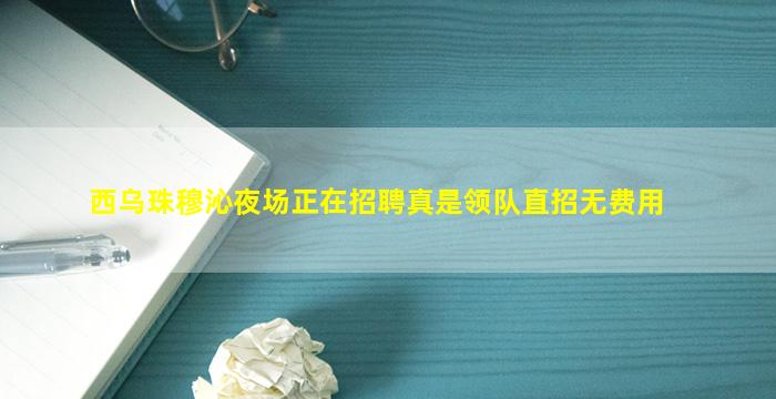 西乌珠穆沁夜场正在招聘真是领队直招无费用
